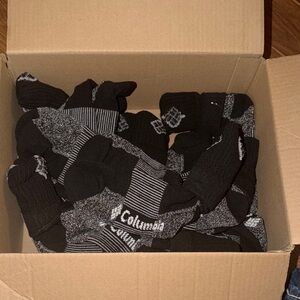Columbia Black Crew Athletic Socks with Gray Accents